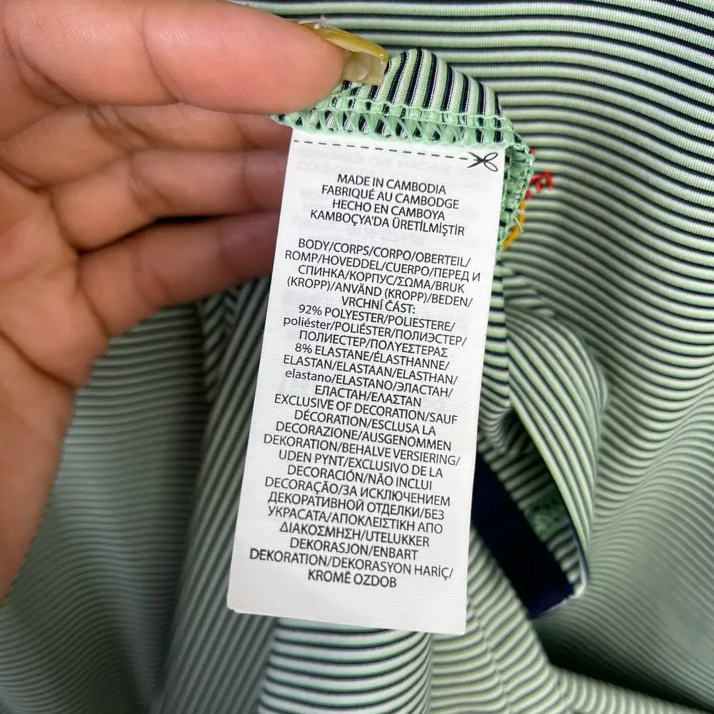 Ralph Lauren Men Size XL Green White Striped Polo Golf Lightweight Outdoor Shirt